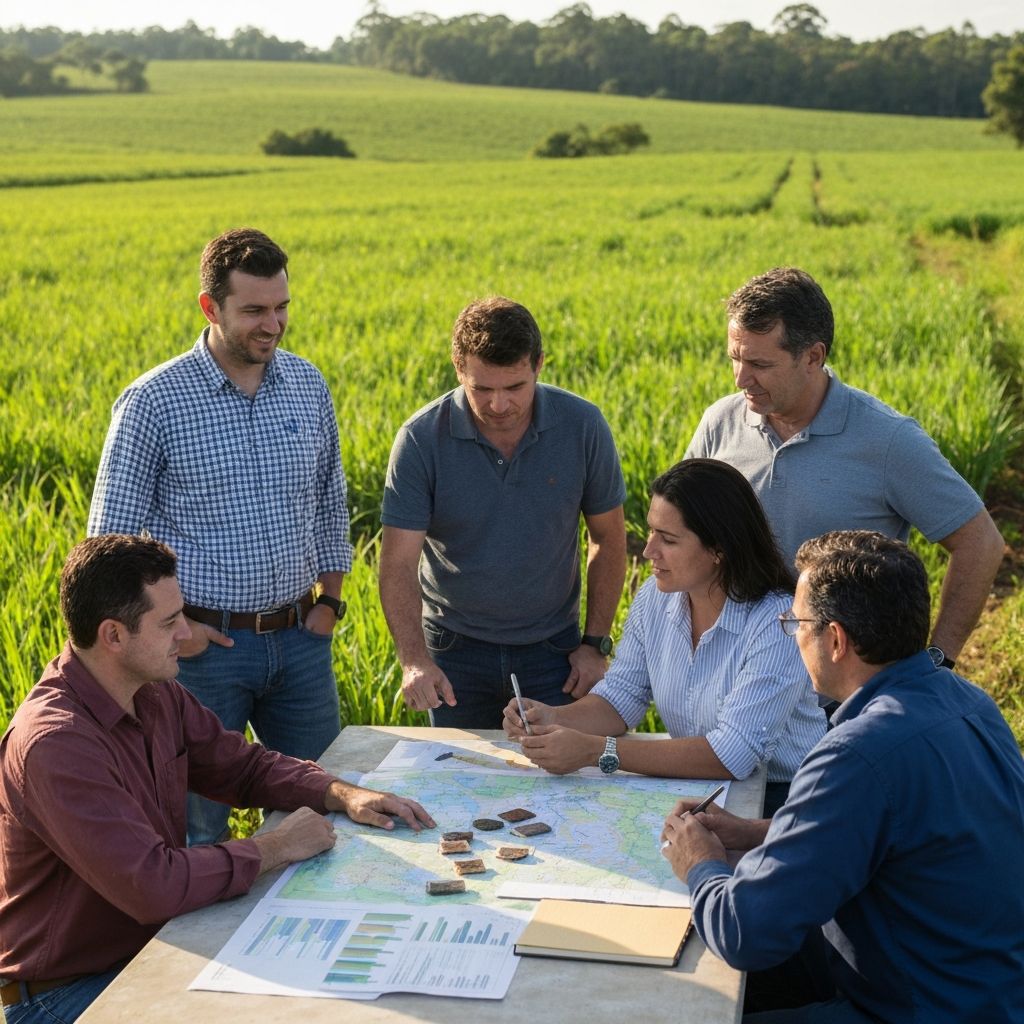 Equipe técnica no campo